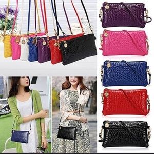 Fashionable faux leather crossbody purse